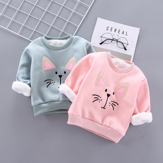 IENENS Winter Baby Girls Padded Pullovers Clothing