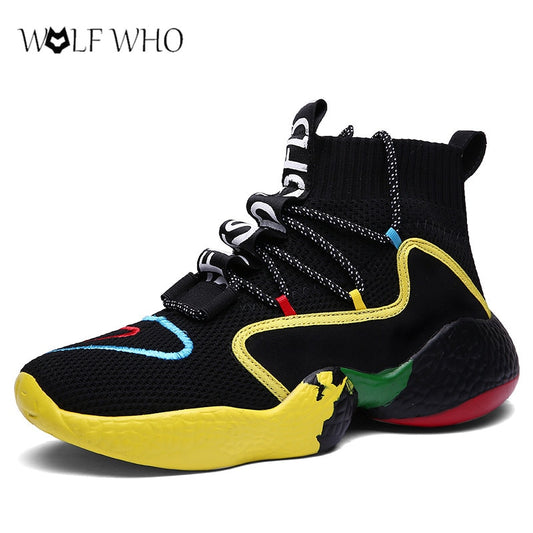 Shoes Men Sneakers Casual Male Tenis Masculino Breathable High Top Lace-Up Shoes Men Comfortable Trainers Chaussures Pour Homme