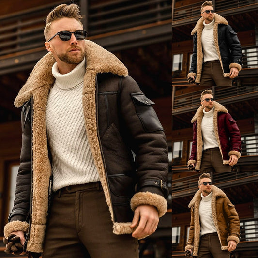 Men's Designer Cashmere Vintage Style Fur Coat