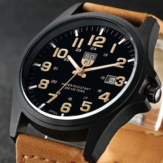 New RUNERR Luxury Sapphire Crystal Quartz Wristwatch
